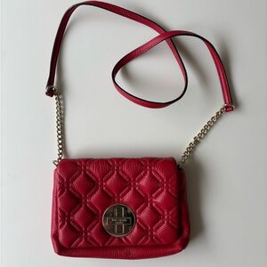 KATE SPADE ASTOR COURT NAOMI QUILTED RED LEATHER CROSSBODY BAG ❤️ 🩷